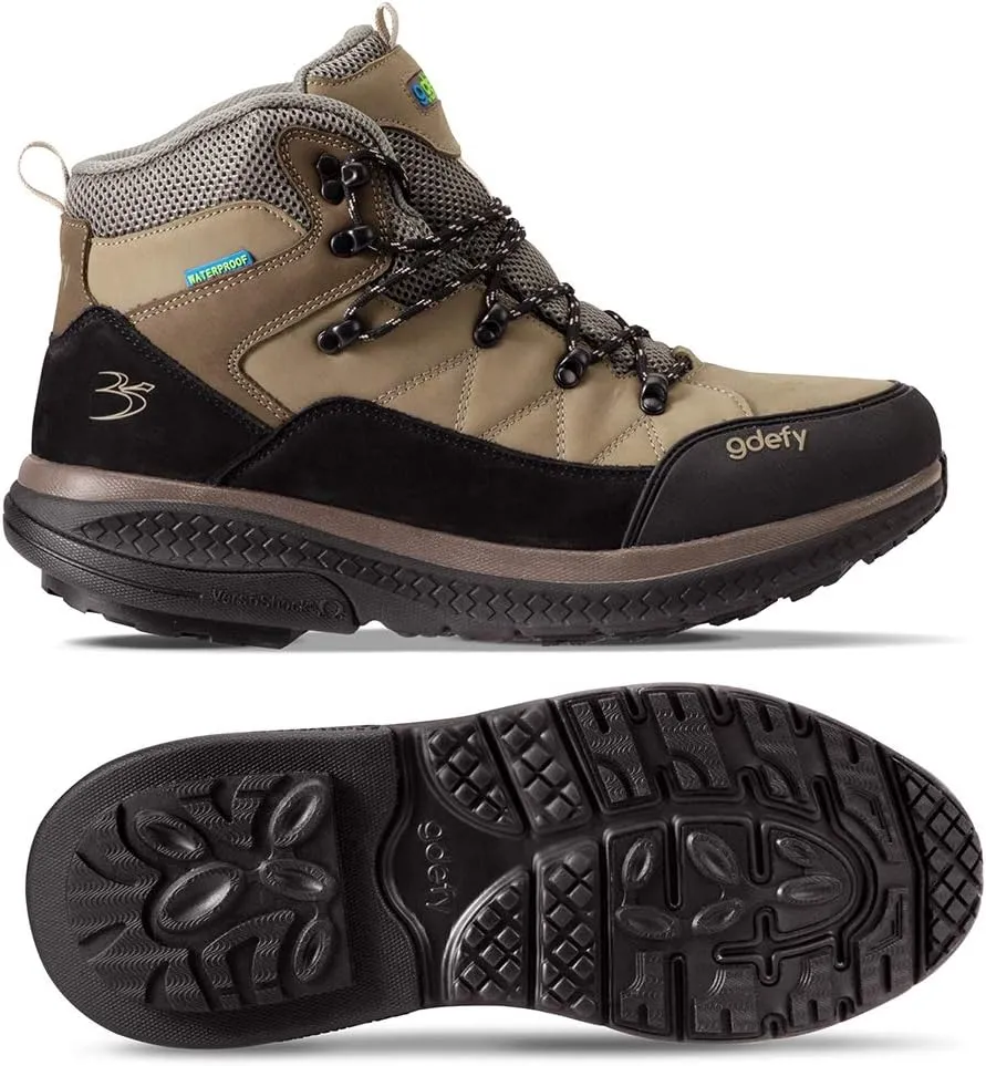 Gravity Defyer G-DEFY Sierra Waterproof Mens Hiking Boot | VersoShock Technology for Pain Associated with Walking | Prolonged Standing | Arch Support | Free Custom Orthotic