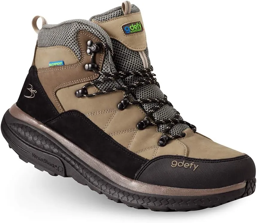 Gravity Defyer G-DEFY Sierra Waterproof Mens Hiking Boot | VersoShock Technology for Pain Associated with Walking | Prolonged Standing | Arch Support | Free Custom Orthotic