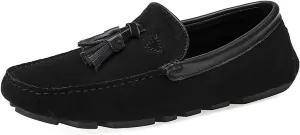 HOOENG Driving Moccasins Smoking Loafer for Men Tassel Suede Vamp Genuine Leather Round Toe Comfortable Flexible Resistant Soft Casual Slip on