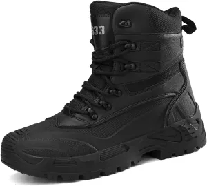 JiuQing Men's Waterproof Tactical Military Boots Anti Slip Platform Combat Boots Outdoor Hiking Work Boots
