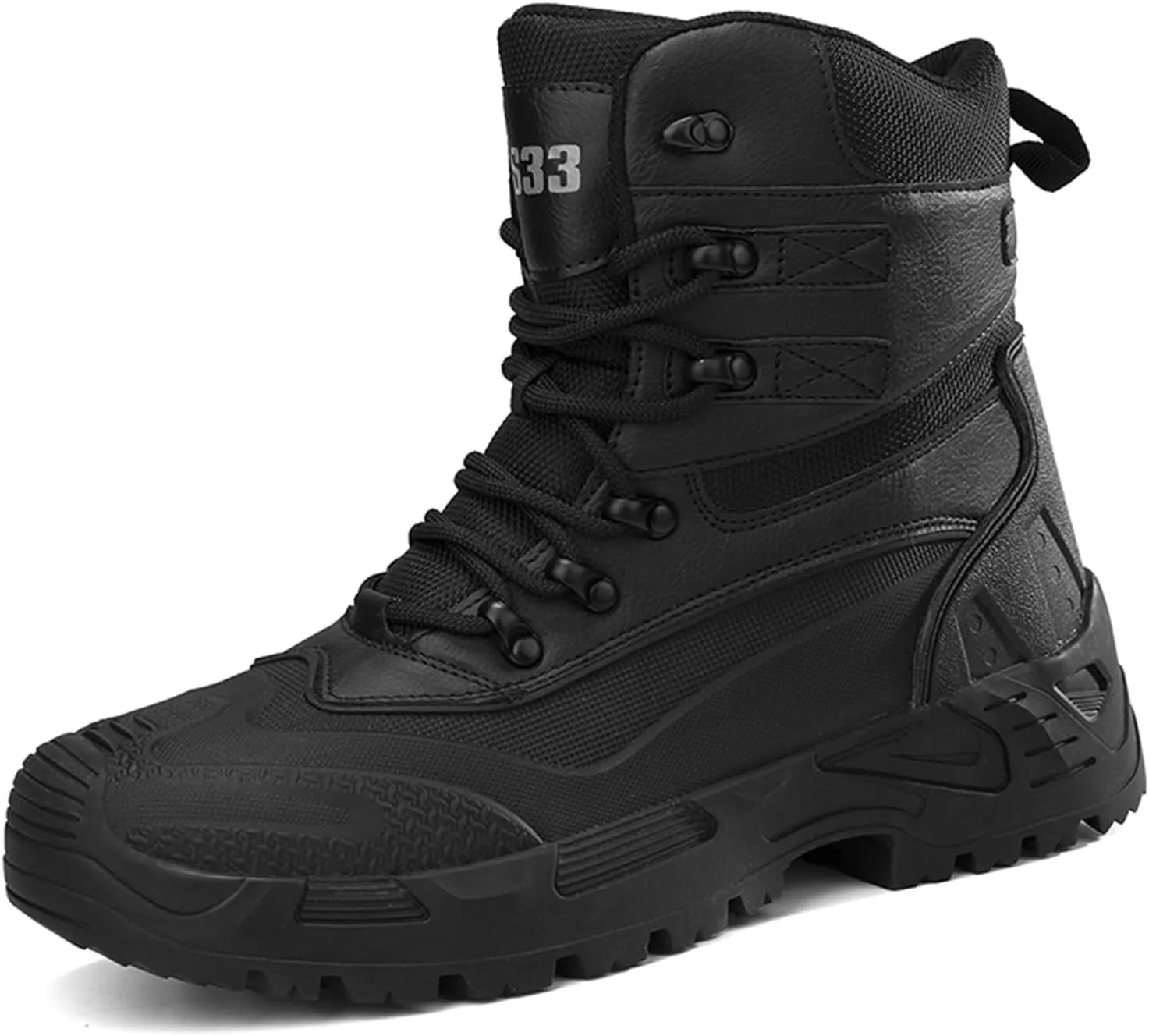 JiuQing Men's Waterproof Tactical Military Boots Anti Slip Platform Combat Boots Outdoor Hiking Work Boots