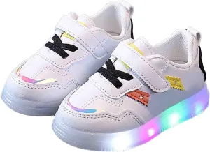 Kids Baby Sneakers Children's Board Shoes LED Light Light Light Casual Shoes Boys and Girls Adjustable Strap Shiny Shoes