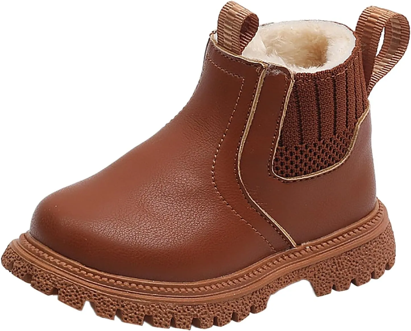 Kids Girls Ankle Bootie Side Zipper Short Suede Booties Slip on Faux Leather Booties Side Zip Low Heels Little Big Kid
