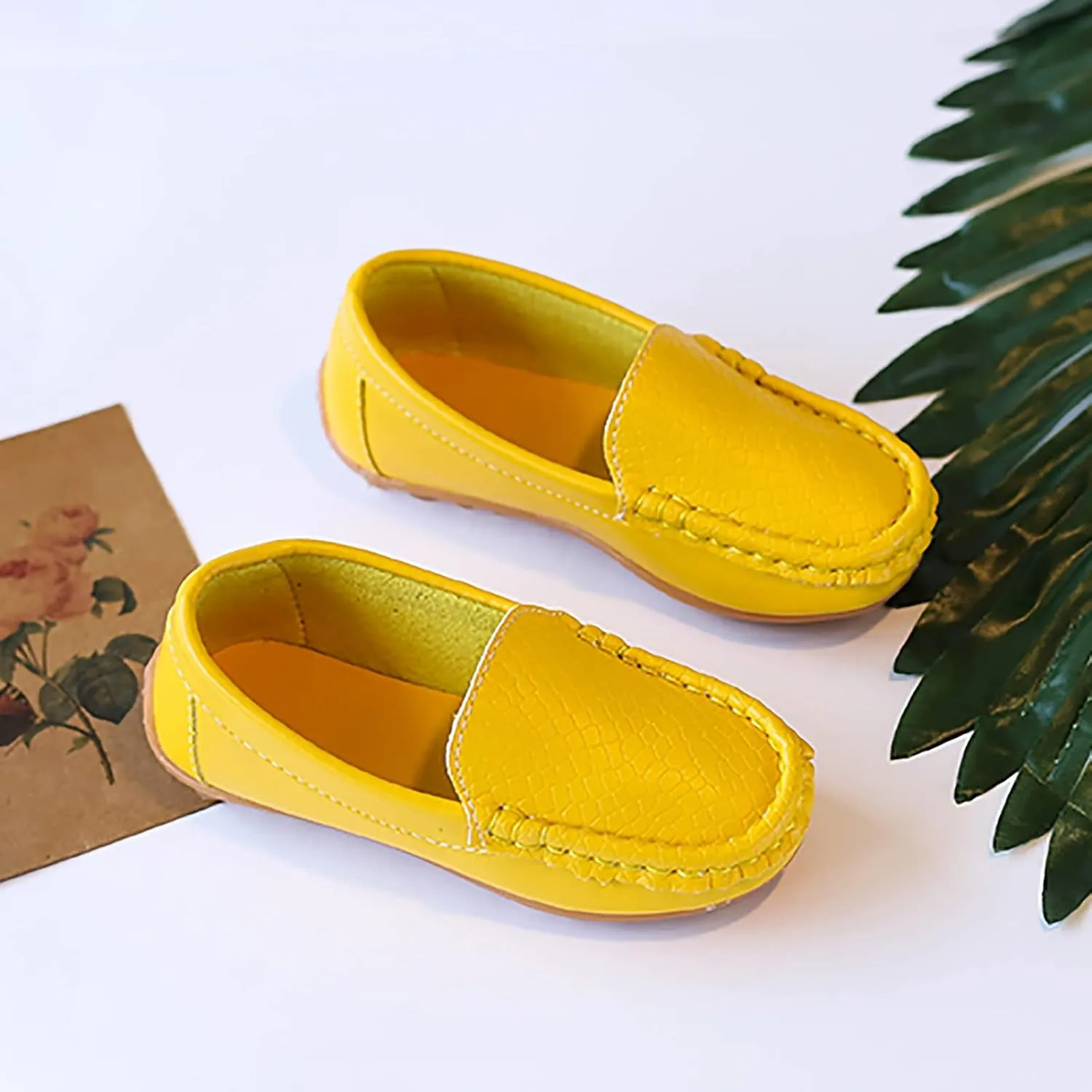 Kids Toddlers Boys Girls Soft Slip On Loafers Slip-On Moccasin Boat Dress Shoes Casual Shoes Formal Leather Flat𝐬