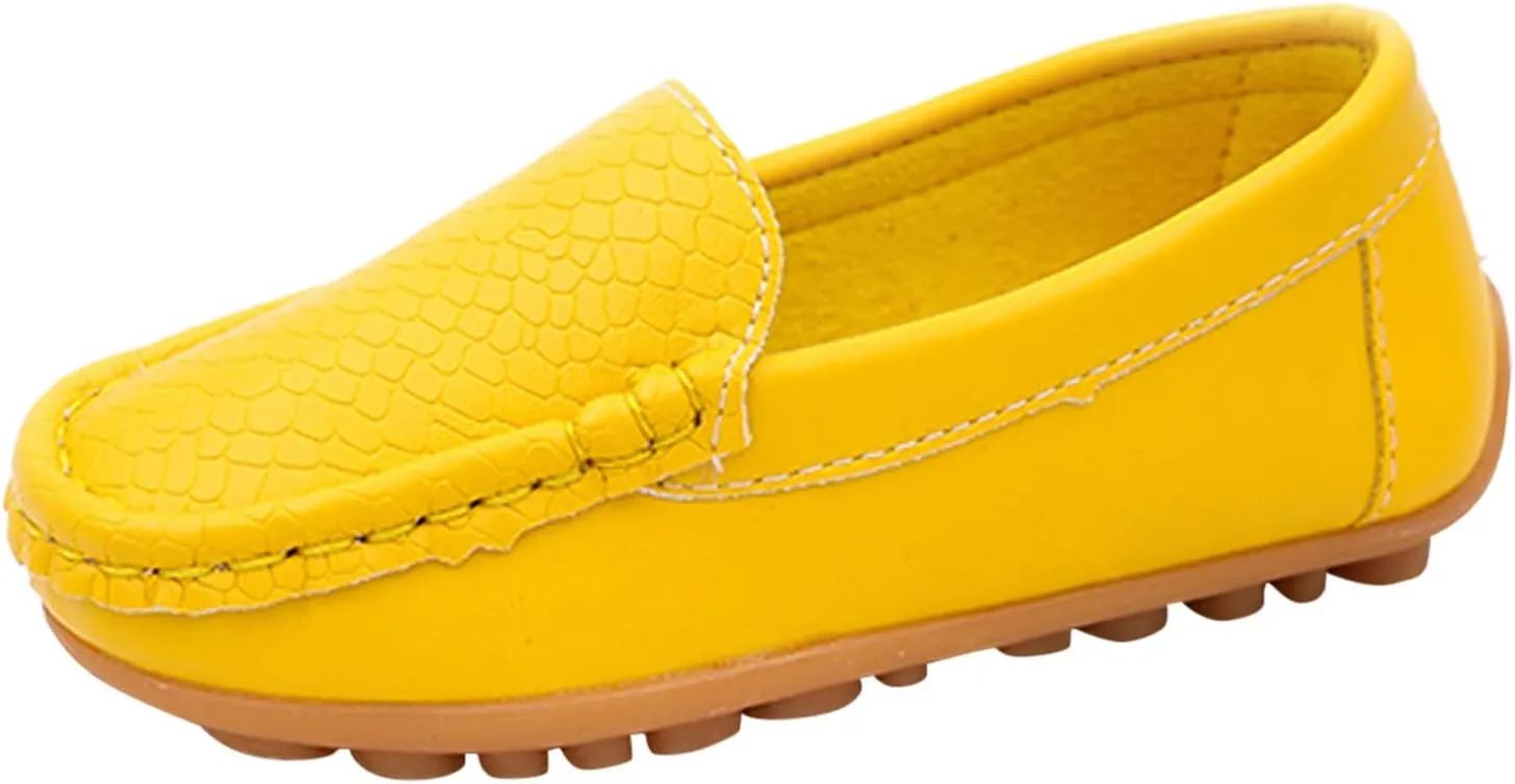 Kids Toddlers Boys Girls Soft Slip On Loafers Slip-On Moccasin Boat Dress Shoes Casual Shoes Formal Leather Flat𝐬