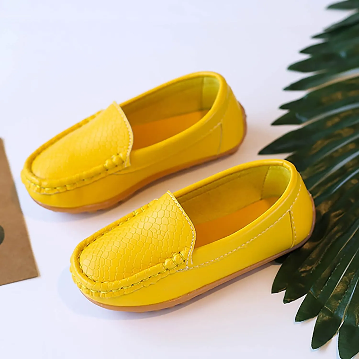 Kids Toddlers Boys Girls Soft Slip On Loafers Slip-On Moccasin Boat Dress Shoes Casual Shoes Formal Leather Flat𝐬