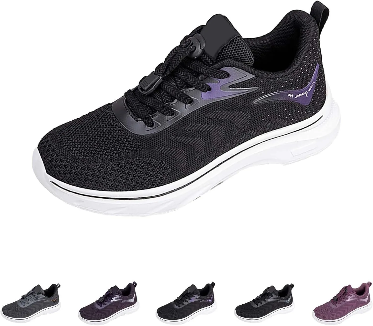 Ladies Sport Shoes Lace-up Flat Heel Fashion Sneakers Loafers Solid Color Lightweight Round Toe Sneakers Soft Sole Casual Outdoor Walking Shoe for Women