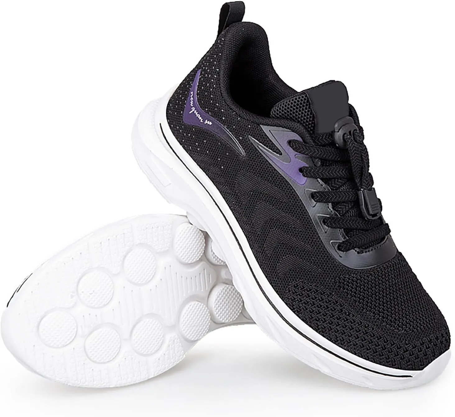 Ladies Sport Shoes Lace-up Flat Heel Fashion Sneakers Loafers Solid Color Lightweight Round Toe Sneakers Soft Sole Casual Outdoor Walking Shoe for Women