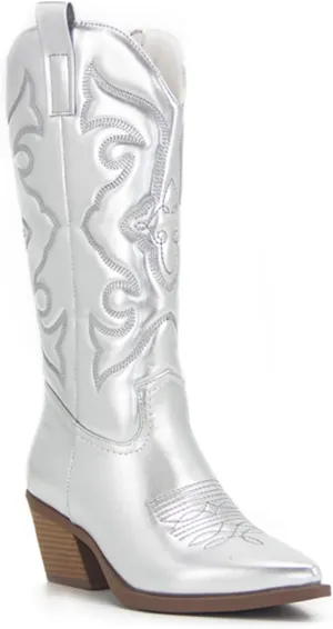 Ladmiple Cowboy Boots For Women Wide Calf Knee High Cowgirl Boots Embroidery Retro Fashion Tall Boot Pull On for Ladies 2024