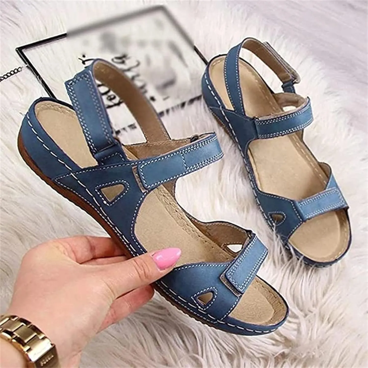 Ladmiple Orthotic Sandals For Women Plantar Fasciitis Fashion Slides Slip On Orthopedic Slipper With Comfortable Arch Support