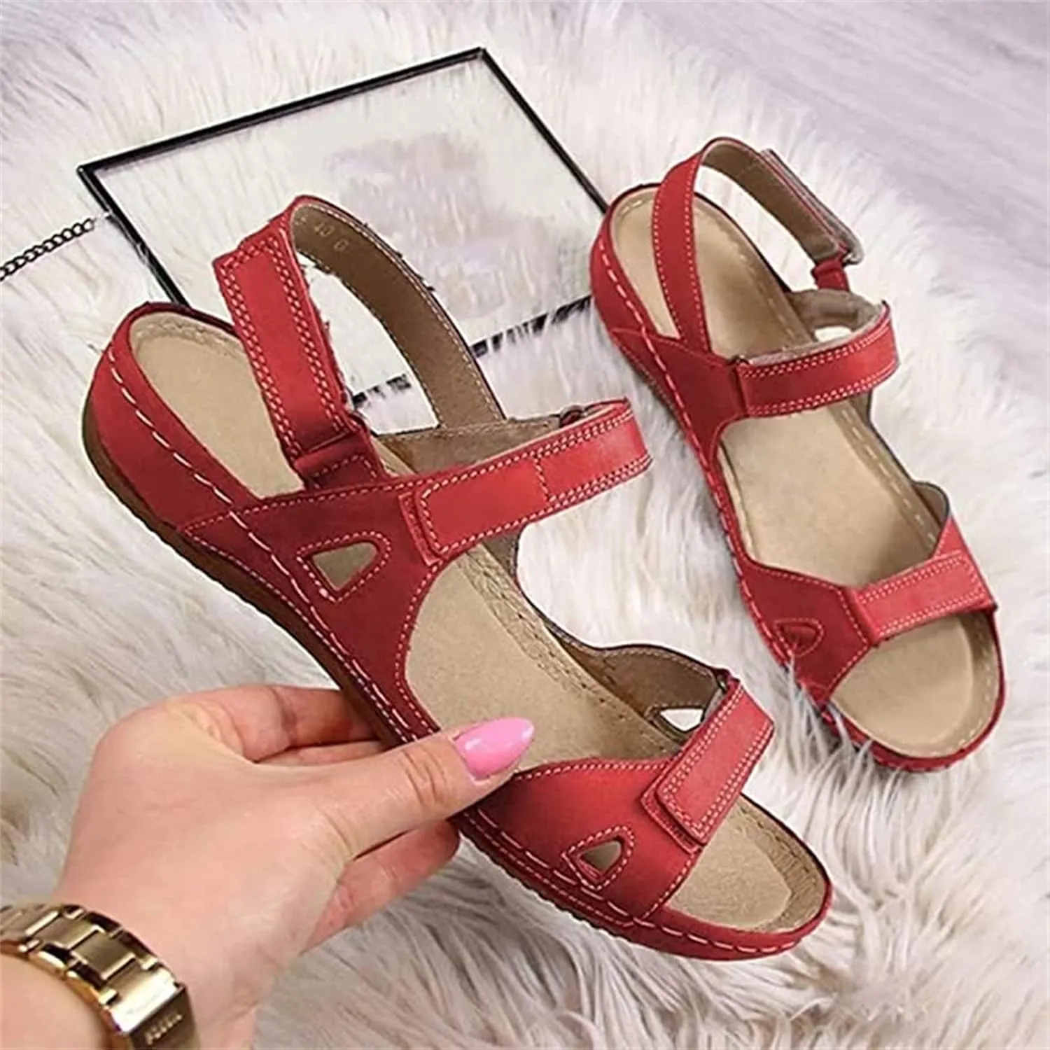 Ladmiple Orthotic Sandals For Women Plantar Fasciitis Fashion Slides Slip On Orthopedic Slipper With Comfortable Arch Support