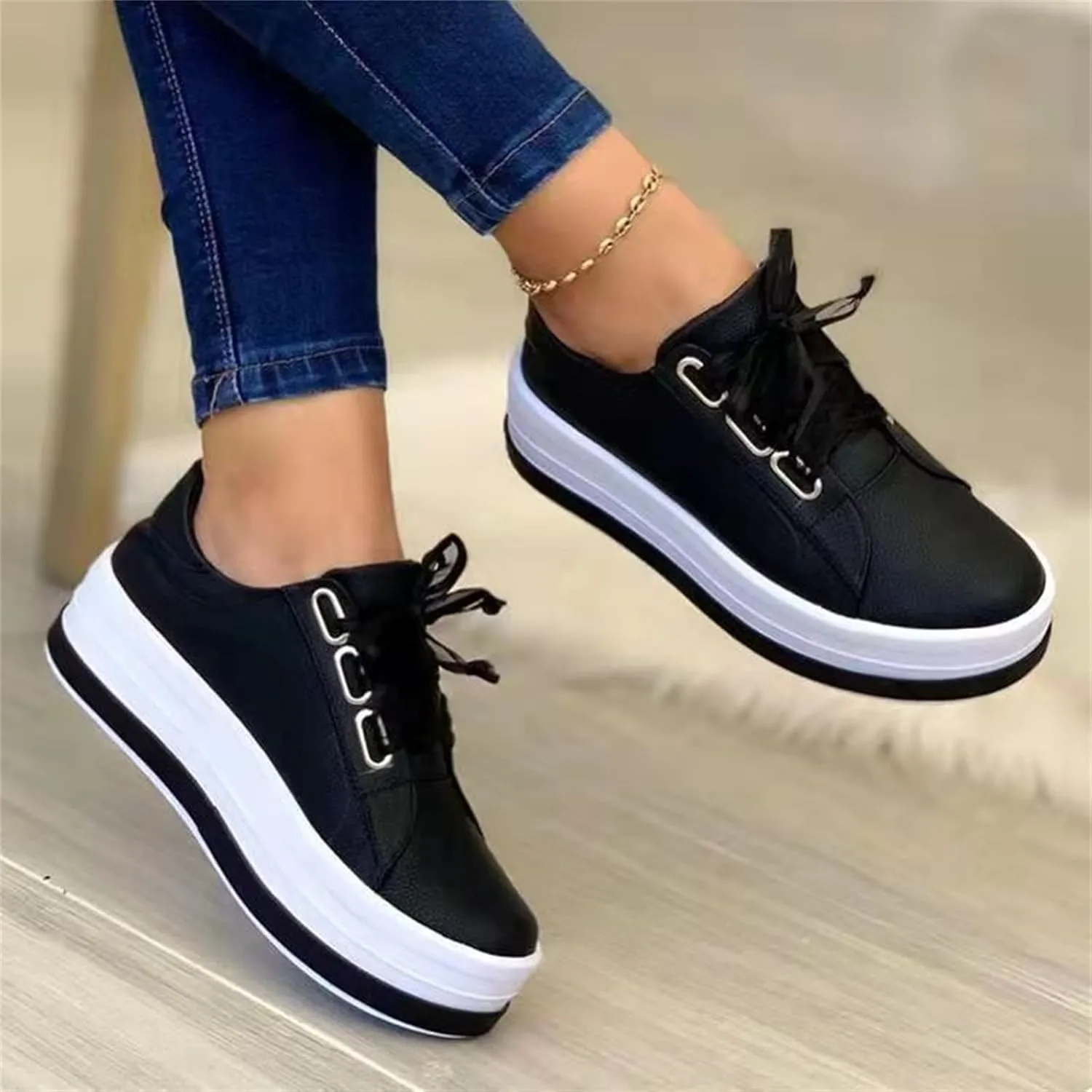 Ladmiple Shoes For Women Sneakers Slip Ons Canvas Shoes Fashion Casual Summer Low Top Platform Walking Flats Loafers