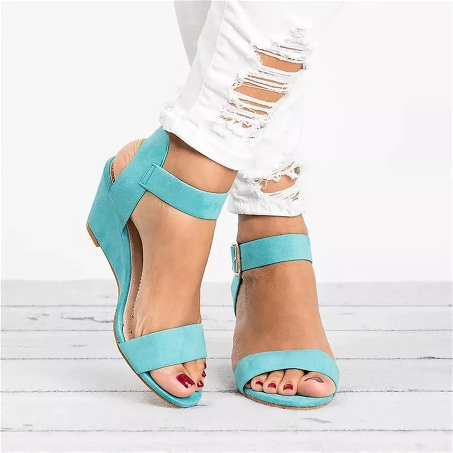 Ladmiple Wedge Sandals for Women Casual Summer Open Toe Platform Espadrille High Heel Sandals 2023 Casual Sandals Shoes