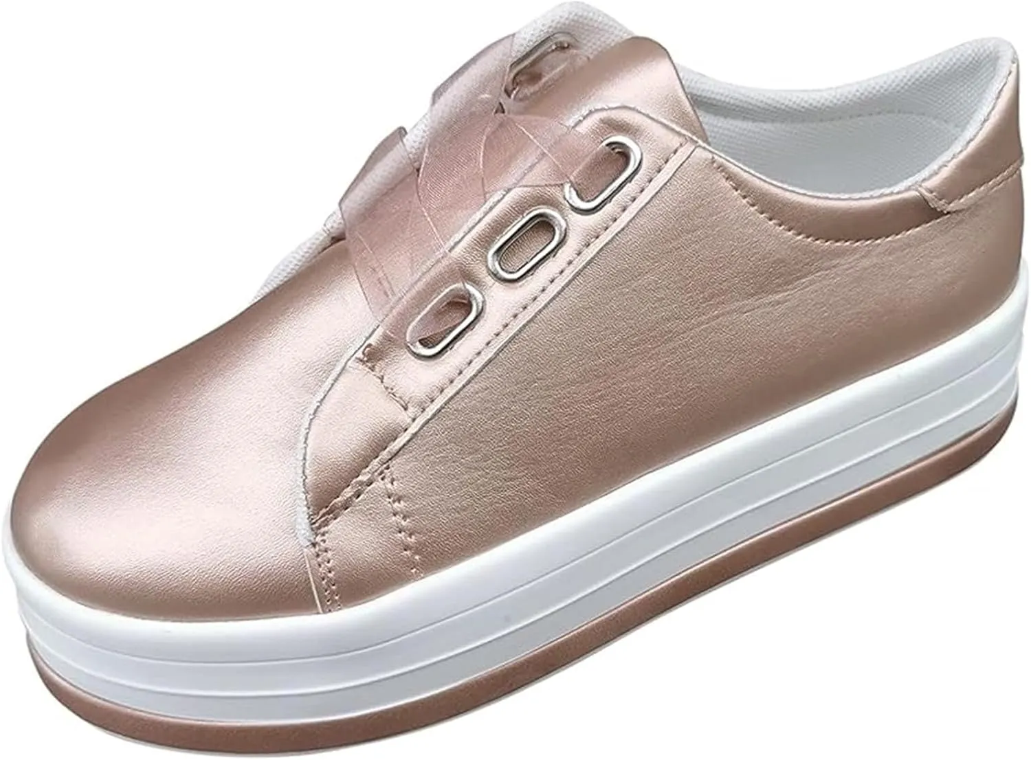 Ladmiple Womens Shoes Dressy Casual Loafers Memory Foam Slip On Leather Sneakers Comfort Fashion Lace Up Walking Shoes