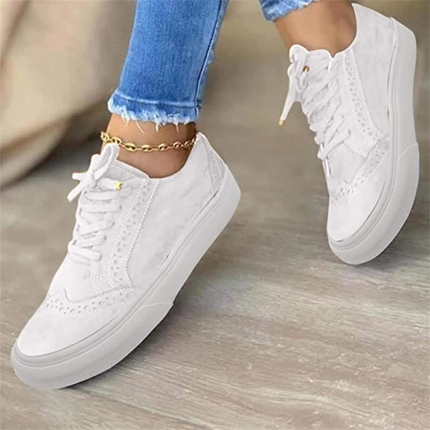 Lausiuoe Shoes For Women Dressy Flats Canvas Loafers Low Top Casual Fashion Lightweight Comfortable Walking Slip On Sneakers