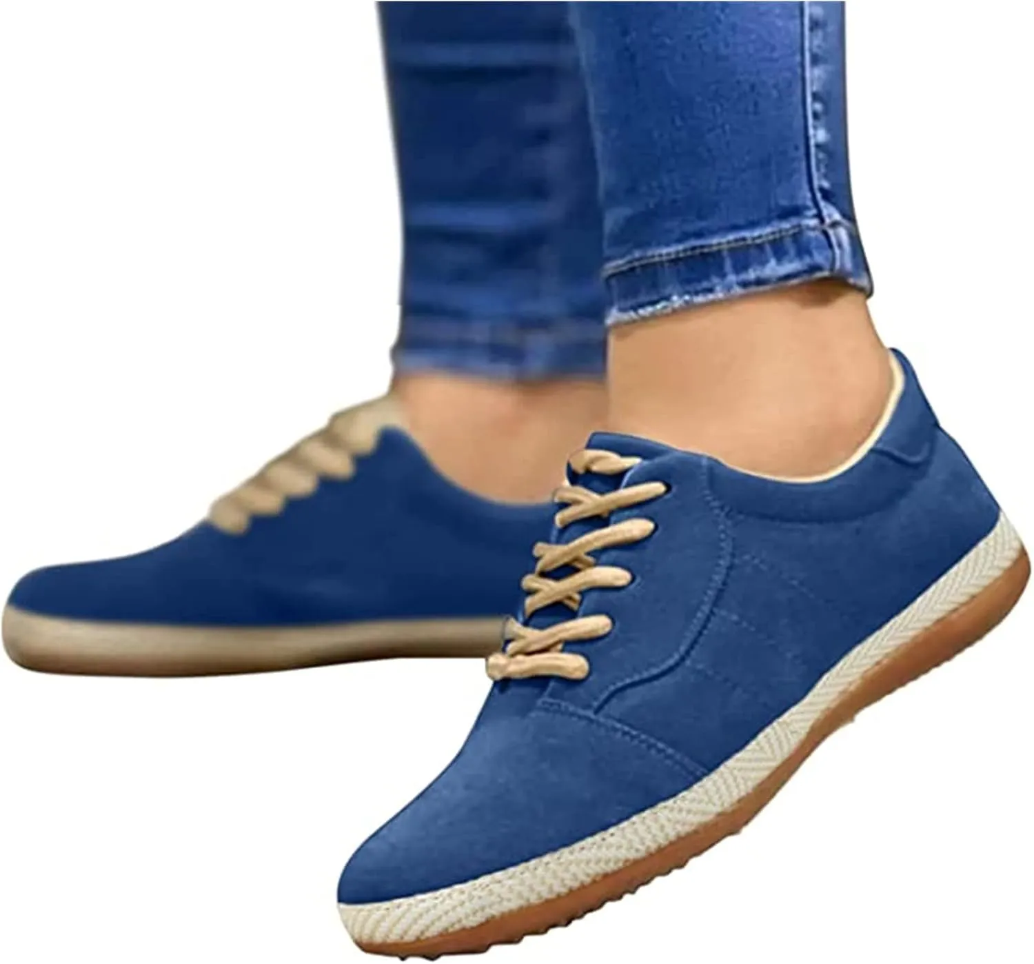 Lausiuoe Shoes For Women Dressy Flats Canvas Loafers Slip On Fashion Canvas Sneakers Casual Soft Comfortable Walking Shoes