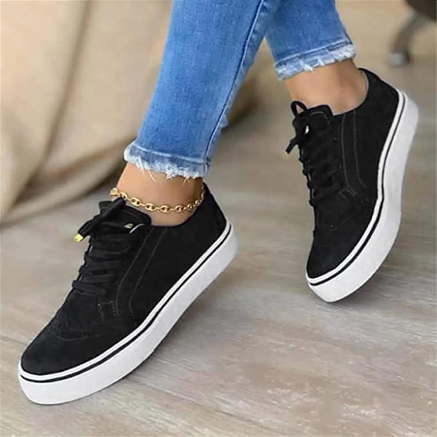 Lausiuoe Shoes For Women Flats Comfortable Dressy Canvas Low Top Sneaker Casual Fashion Slip On Comfort Walking Loafers