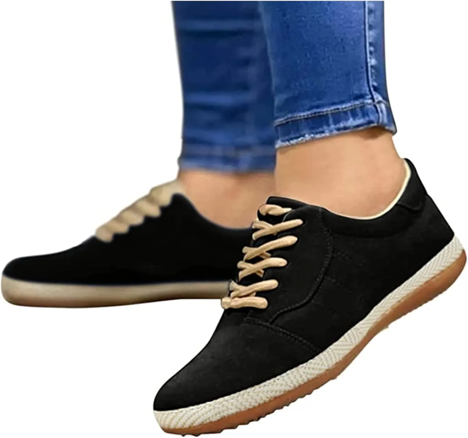 Lausiuoe Shoes For Women Flats Comfortable Dressy Canvas Low Top Sneaker Casual Fashion Slip On Comfort Walking Loafers