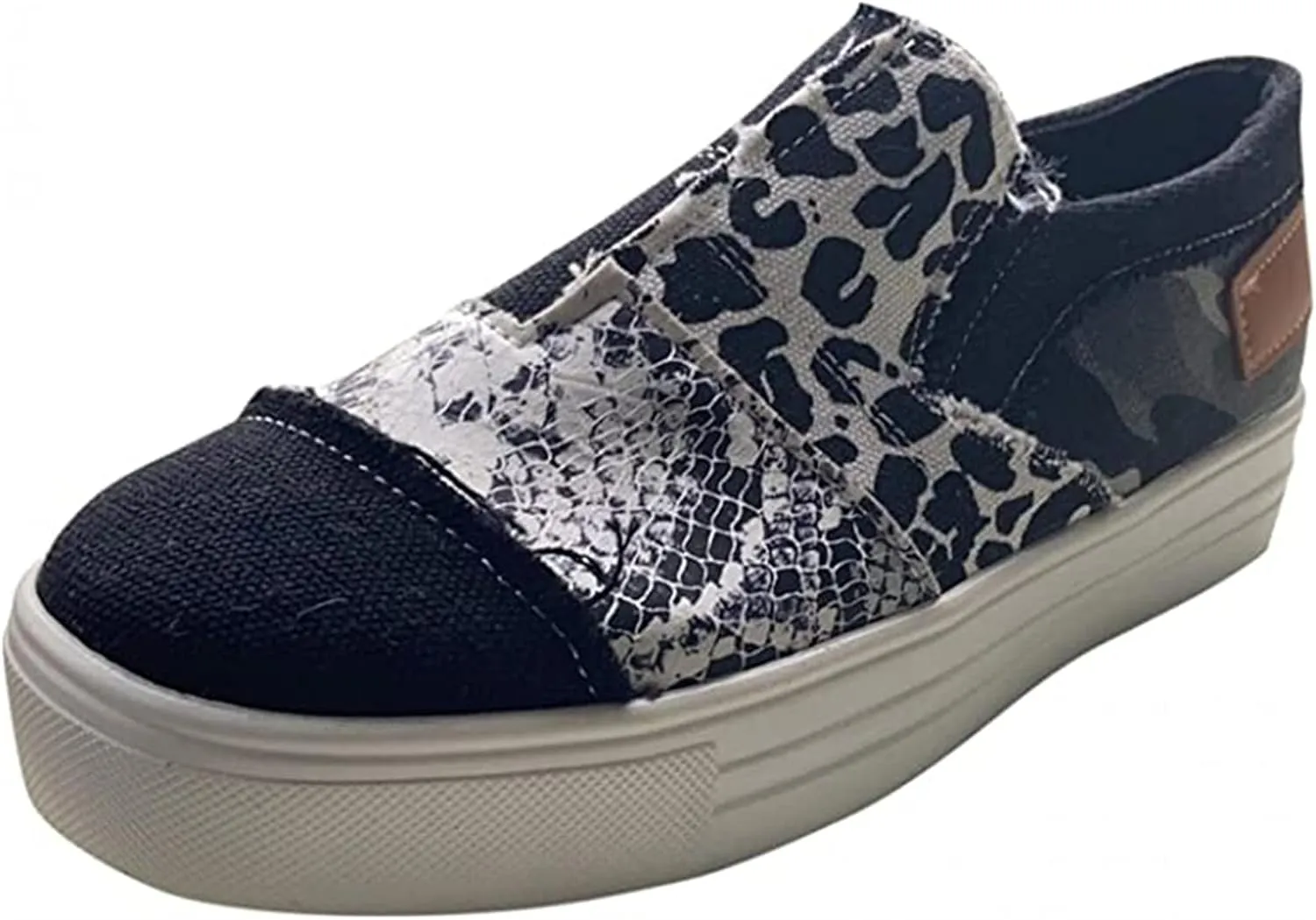 Lausiuoe Shoes For Women Sneakers Trendy Low Top Canvas Walking Shoes Casual Fashion Lightweight Comfort Flat Loafers