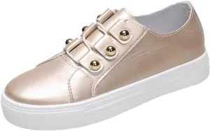 Lausiuoe Sneakers For Women Walking Shoes Wide Width Low Top Leather Sneakers Casual Fashion Comfortable Flat Loafers
