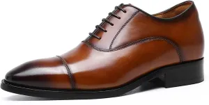 Leather Shoes for Mens Brown Leather Formal Casual Slip On Driving Shoes Business Men's Boat Casual Walking Shoes Handmade Moccasin Dress Shoes,Brown,8.5US/42EU