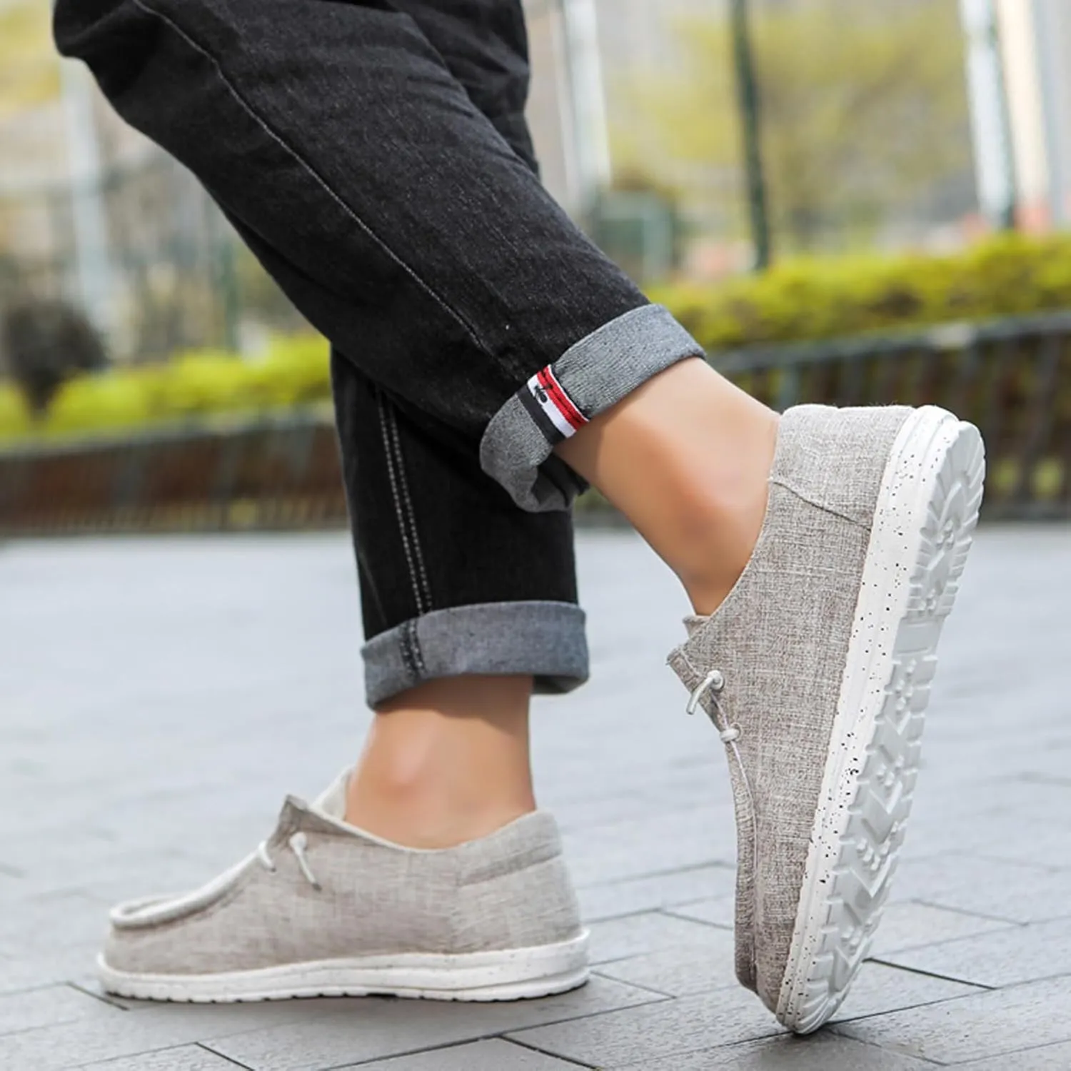 Loafers for Men Comfort,Classic Lightweight Non-Slip Boat Shoes Men Slip-On,Casual Soft Breathable Deck Shoes Mens,All Weather Rubber Soles