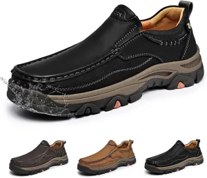 Loafers for Mens Slip On Leather Loafers Waterproof Shoes, Lightweight Soft Non Slip Comfortable Casual Business Travel Hiking Shoes