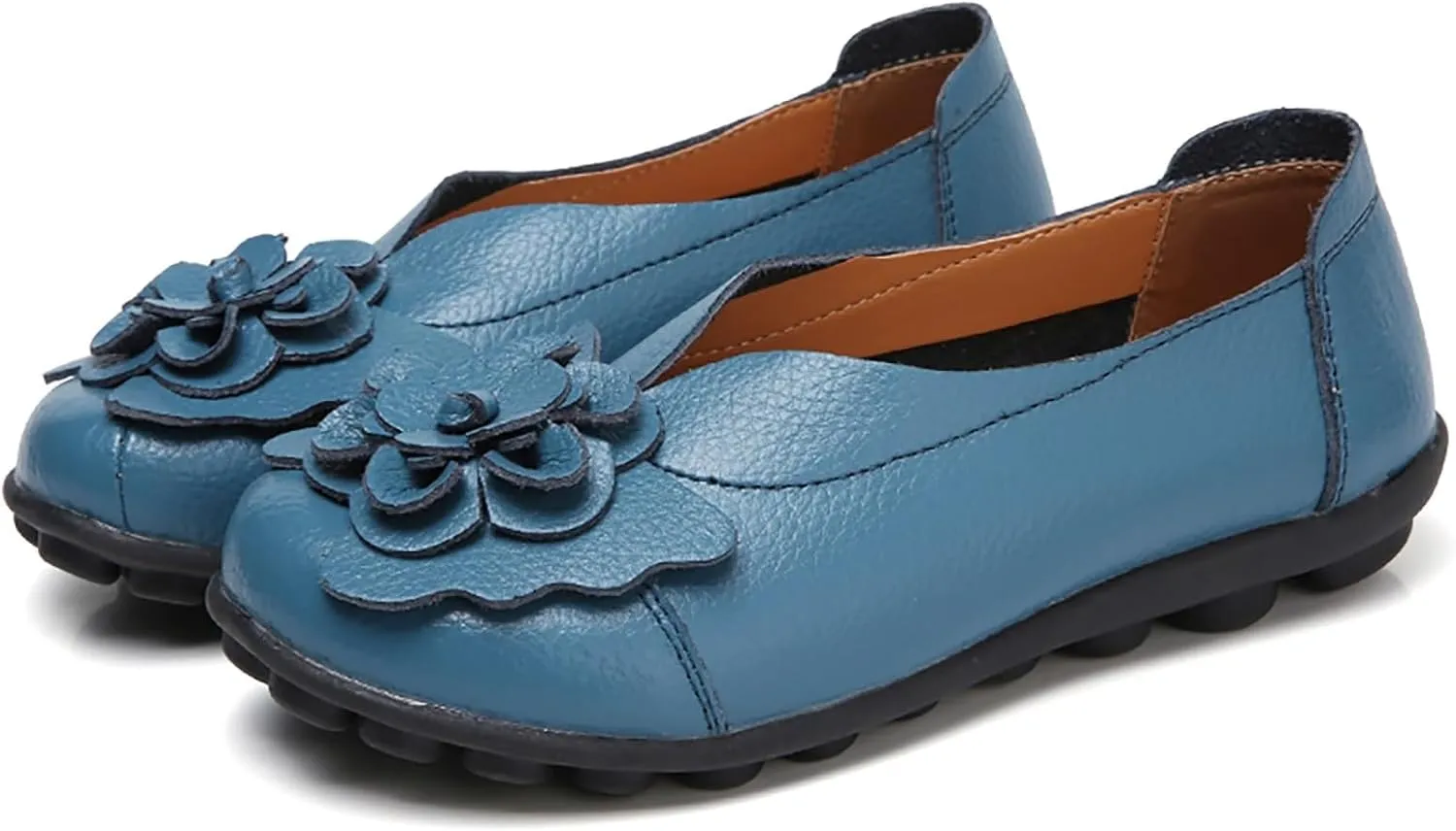 Loafers for Women Comfort Flowers Slip on Soft Sole Flat Lightweight Closed Toe Moccasins Driving Flats Casual Work Office Shoes