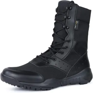 Men's Beige Lightweight Combat Boots - Military & Tactical - Ankle-High, Round Toe, Lace-Up, Suede Outer, Rubber Sole & Insole - US Men's Size 14