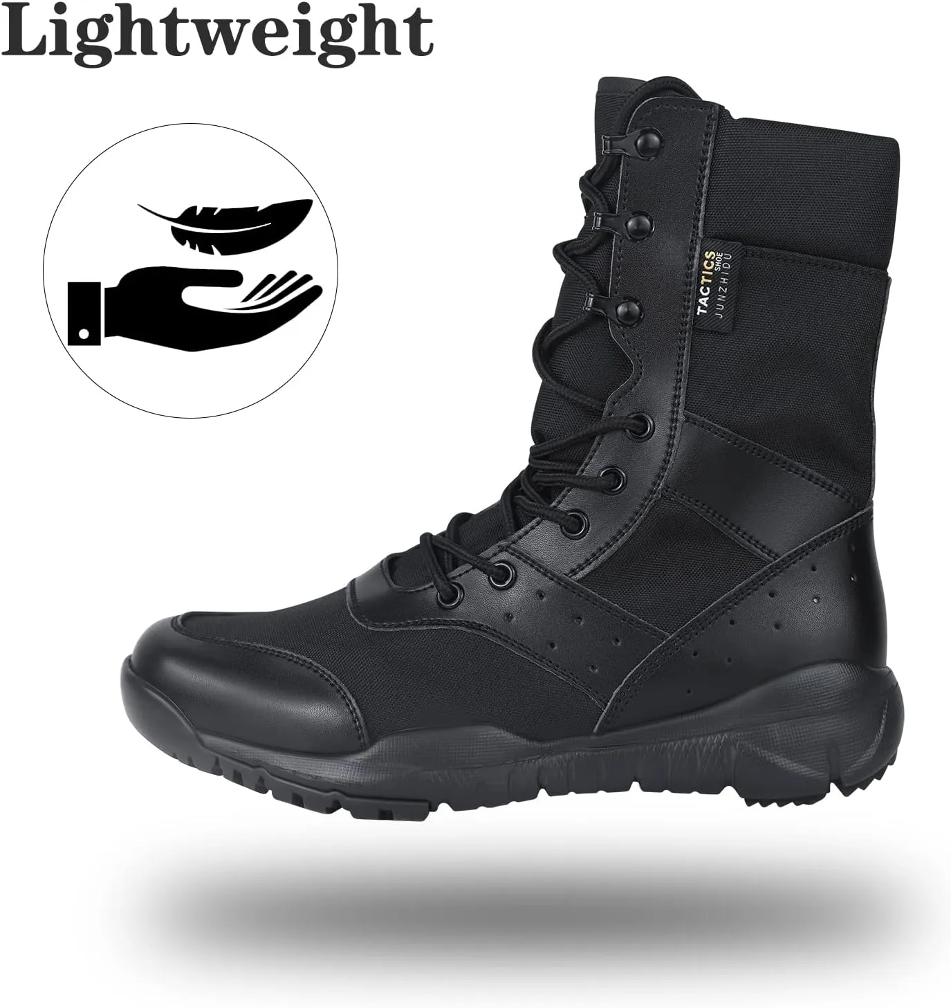 Men's Beige Lightweight Combat Boots - Military & Tactical - Ankle-High, Round Toe, Lace-Up, Suede Outer, Rubber Sole & Insole - US Men's Size 14