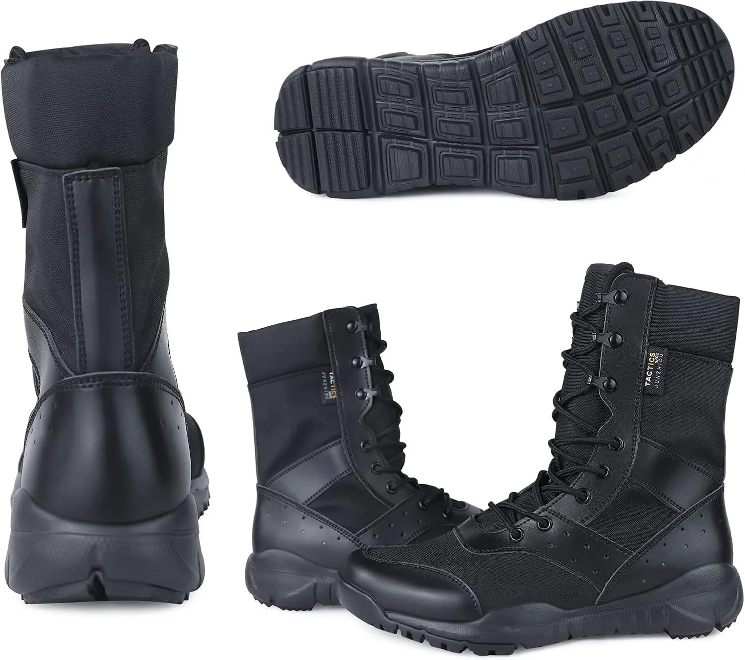 Men's Beige Lightweight Combat Boots - Military & Tactical - Ankle-High, Round Toe, Lace-Up, Suede Outer, Rubber Sole & Insole - US Men's Size 14
