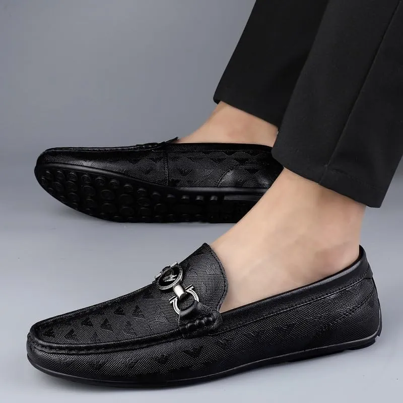 Men's Business Loafers Shoes Slip-On Leather Dress Shoes for Office Formal Classic Oxfords Shoes