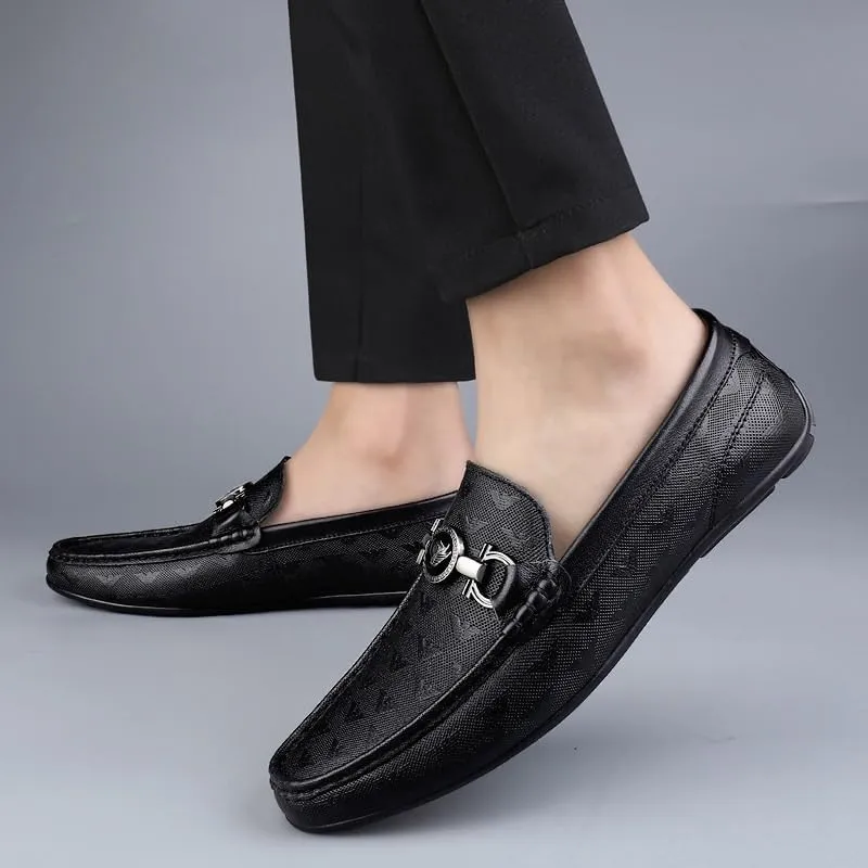 Men's Business Loafers Shoes Slip-On Leather Dress Shoes for Office Formal Classic Oxfords Shoes