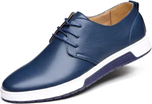 Men's Casual Oxford Shoes Walking Formal Wedding Shoes Laces-up Hollow Breathable Dress Shoes Fashion Flat Sneakers