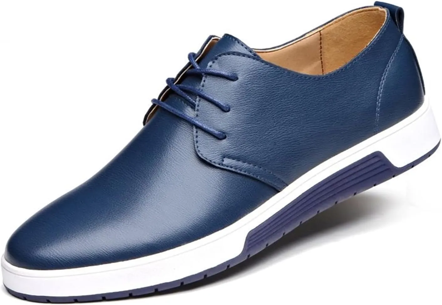 Men's Casual Oxford Shoes Walking Formal Wedding Shoes Laces-up Hollow Breathable Dress Shoes Fashion Flat Sneakers