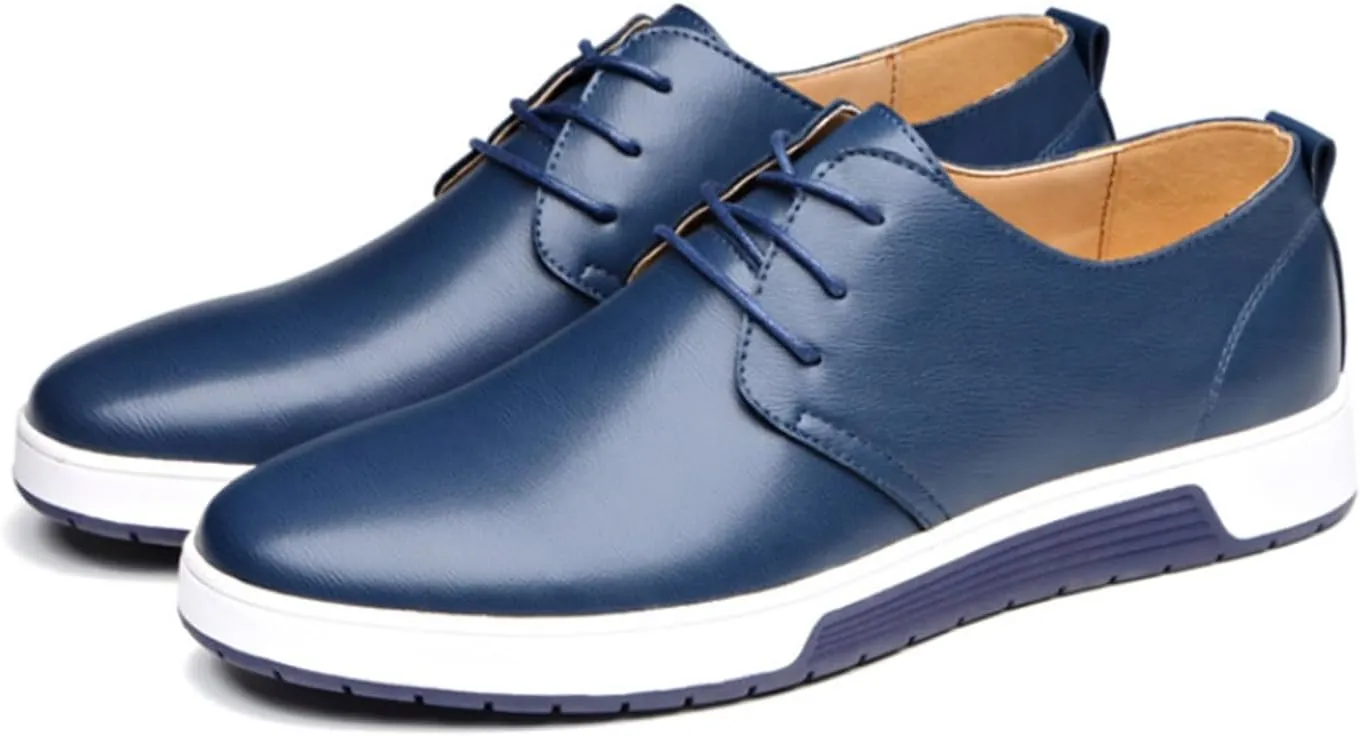 Men's Casual Oxford Shoes Walking Formal Wedding Shoes Laces-up Hollow Breathable Dress Shoes Fashion Flat Sneakers