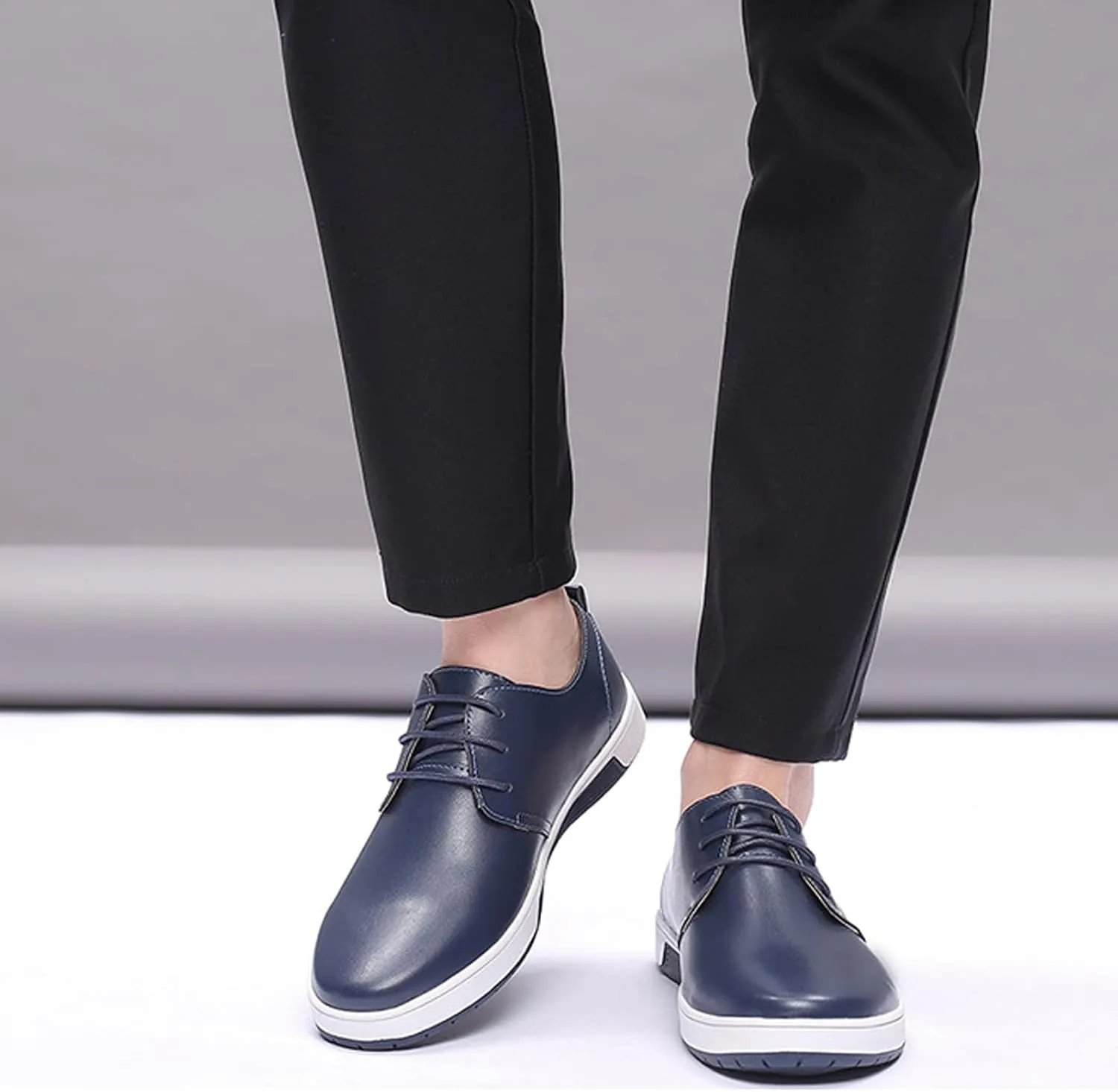 Men's Casual Oxford Shoes Walking Formal Wedding Shoes Laces-up Hollow Breathable Dress Shoes Fashion Flat Sneakers