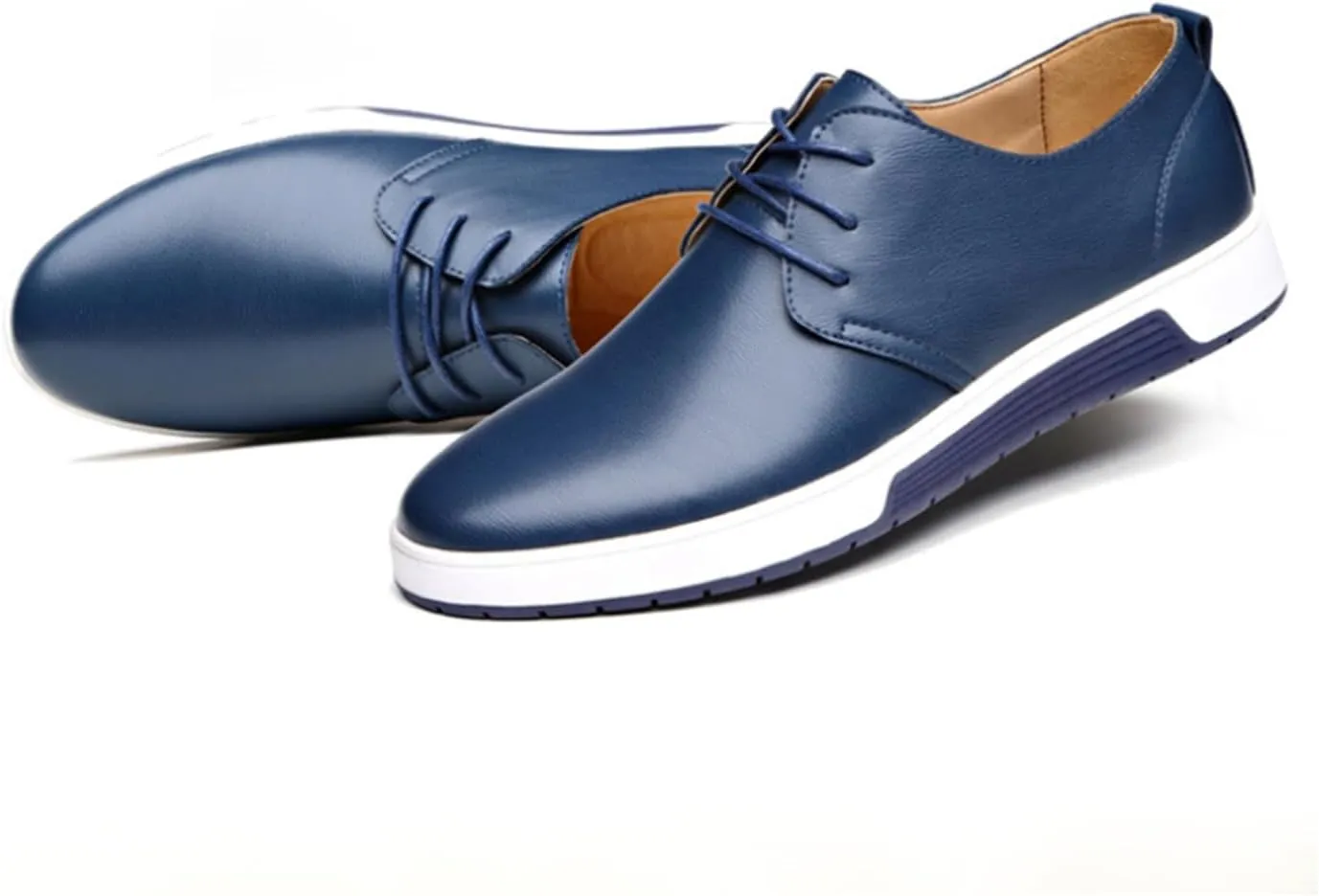 Men's Casual Oxford Shoes Walking Formal Wedding Shoes Laces-up Hollow Breathable Dress Shoes Fashion Flat Sneakers