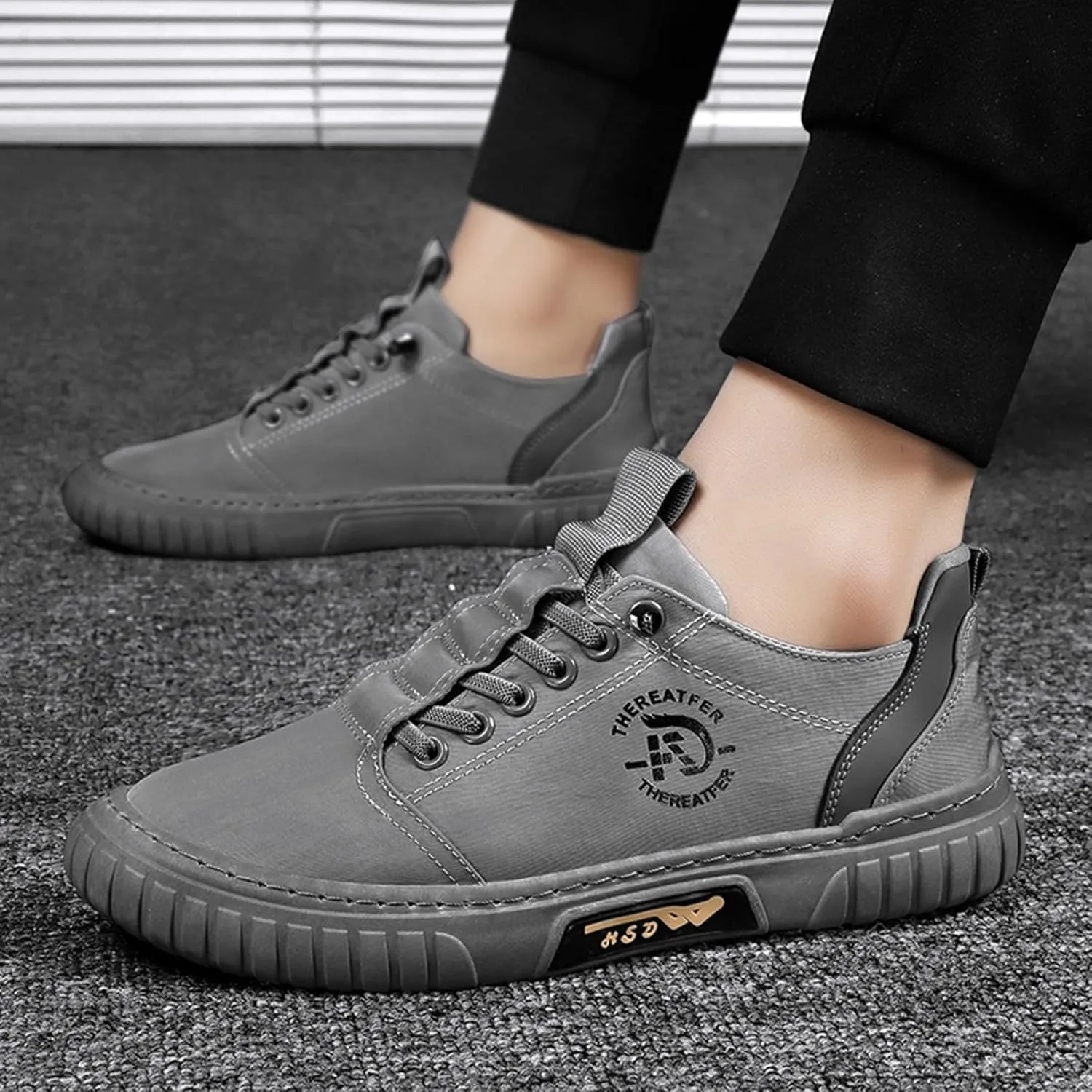 Men's Casual Shoes Lightweight Mesh Sport Sneakers Elastic Walking Shoes Flat Bottom Fashion Casual Footwear Non Slip Comfortable Sneaker