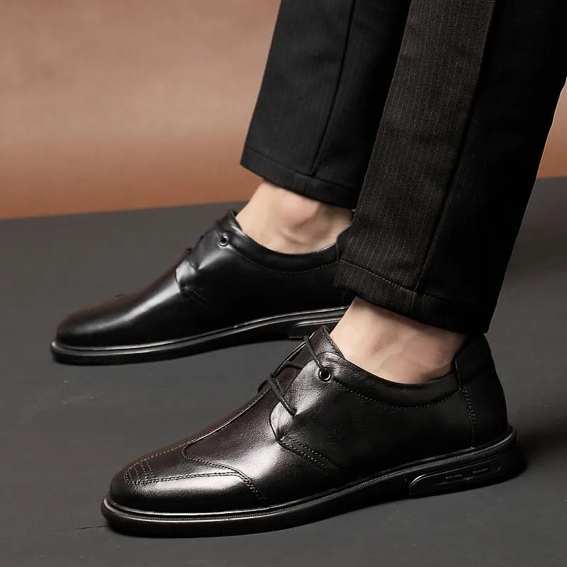 Men's Classic Business Oxford Shoes - Lace-Up Leather Formal Dress Shoes for Work