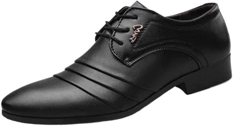 Men's Classic Lace-Up Oxford Shoes Mens Comfort Hand Stitched Business Derby Shoes Luxury Dress Shoes