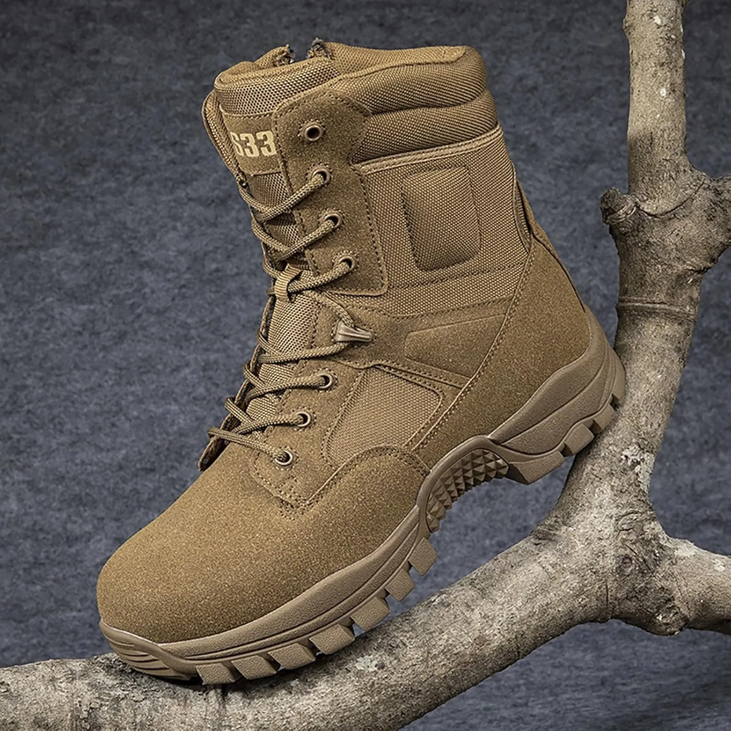 Mens Combat Boots Breathable Police Patrol Boots Lightweight Army Boots Waterproof Hiking Boots Military Tactical Boots