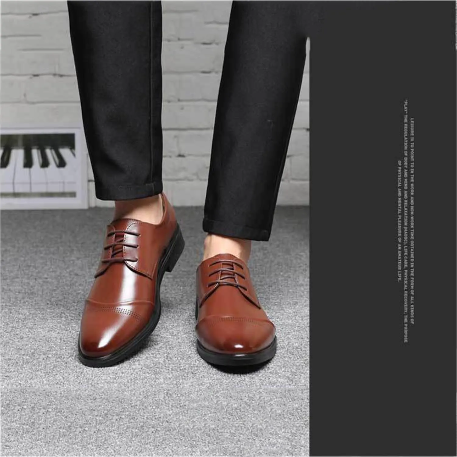 Men's Dress Shoes Classic Oxfords Formal Business Shoes Modern Derby Oxford Lace-Up Shoes for Mens
