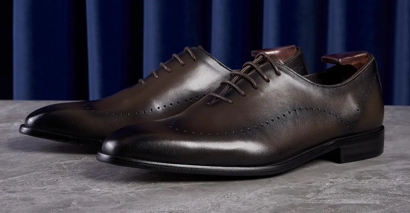 Mens Dress Shoes Formal Oxfords Genunie Leather Modern Whole Cut Oxford Fashion Prom Wedding Derby Business Casual Suit Shoes Tuxedo Shoes for Men