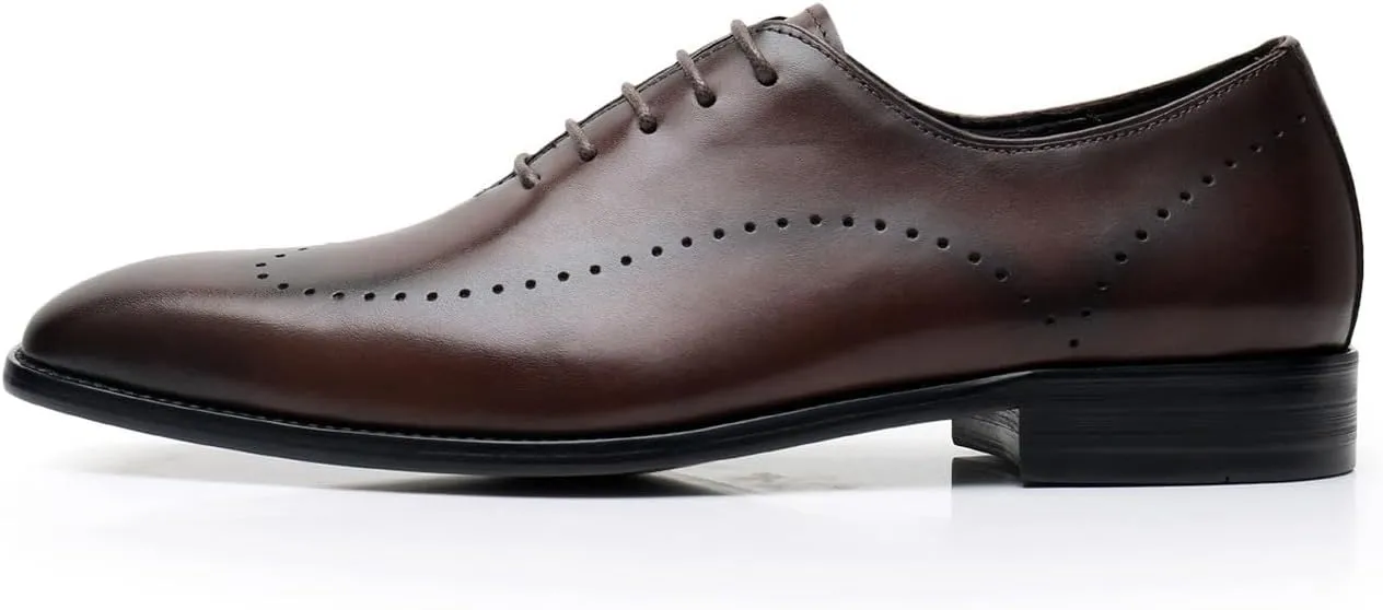 Mens Dress Shoes Formal Oxfords Genunie Leather Modern Whole Cut Oxford Fashion Prom Wedding Derby Business Casual Suit Shoes Tuxedo Shoes for Men