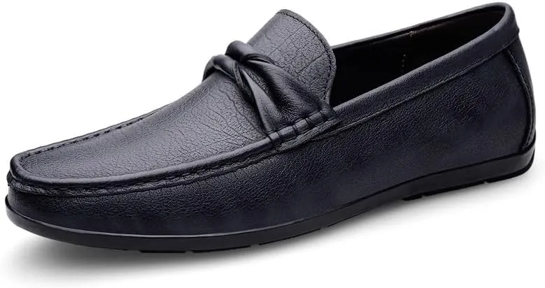 Men's Fashion Classic Round-Toe Slip-On Low Top Leather Dress Shoes Comfortable Formal Sneaker Oxfords Shoes for Men