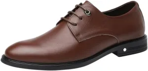 Mens Fashion Leather Shoes, Business Dress Nightclubs Oxfords Breathable Working Lace Up Shoes Footwear