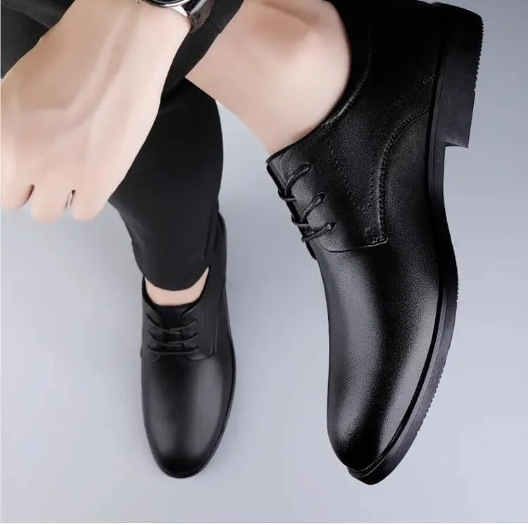 Men's Formal Leather Dress Shoes, Breathable Mens Casual Shoes Italian Luxury Brand Lace-Up Non-Slip Men Driving Shoes
