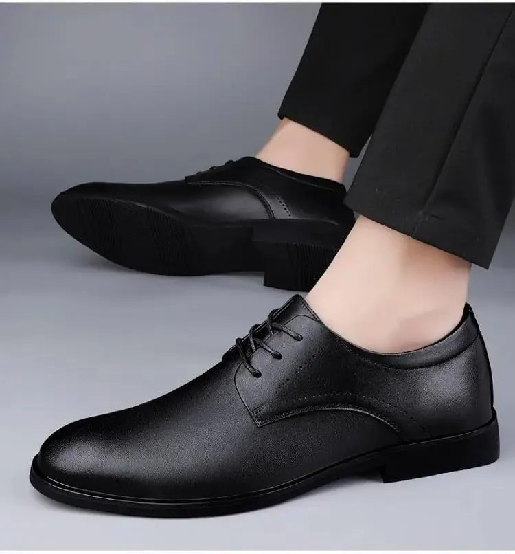 Men's Formal Leather Dress Shoes, Breathable Mens Casual Shoes Italian Luxury Brand Lace-Up Non-Slip Men Driving Shoes