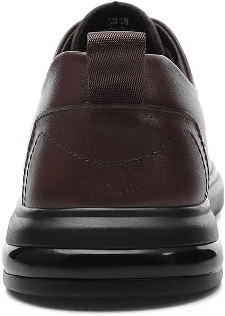 Men's Genuine Leather Dress Shoes Mens Fashion Classic Pointed Toe Lace Up Low Oxfords Shoes